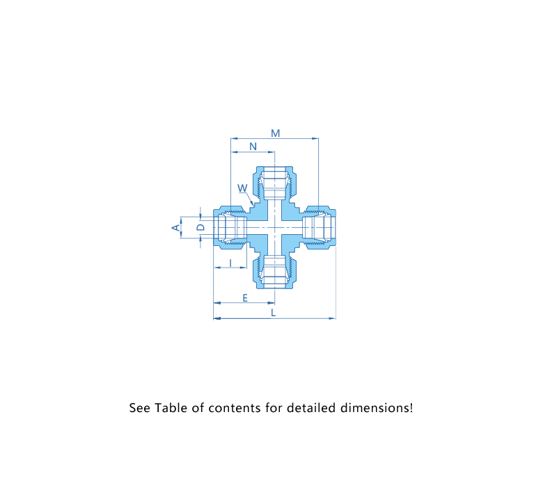 Tube Fitting Union Cross